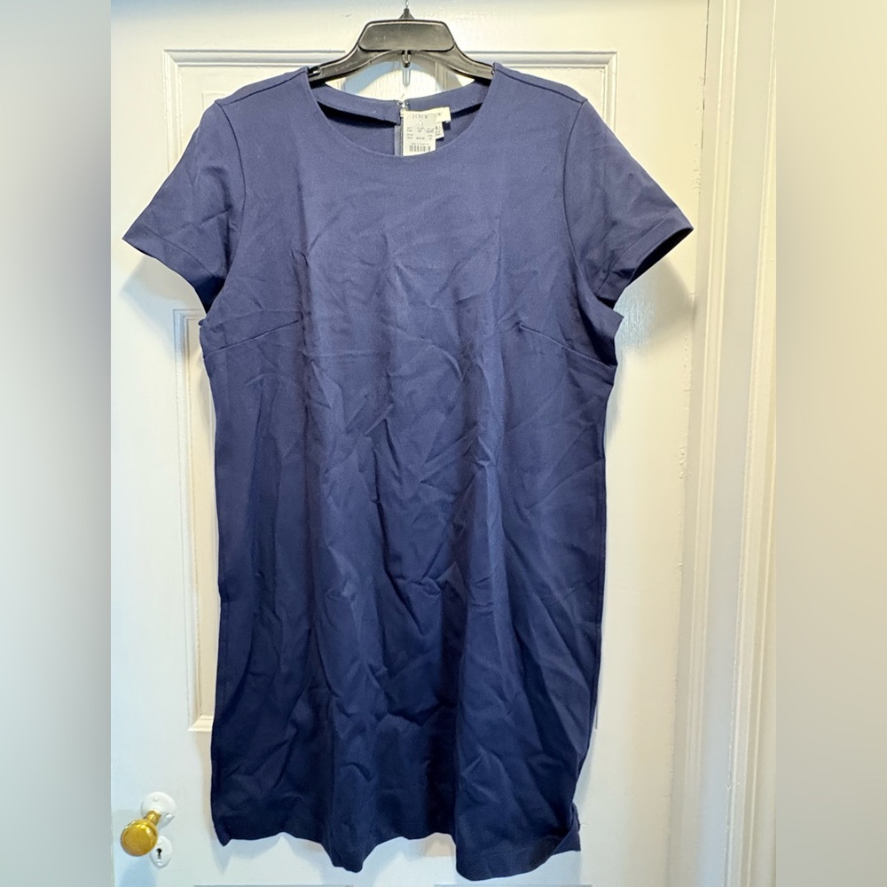 ** J. Crew Dark Blue Short Sleeve Dress—NWT